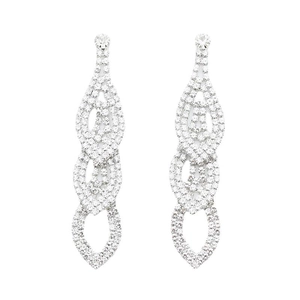 Luxurious layered water drop tassel earrings with sparkling rhinestones for bridal wedding