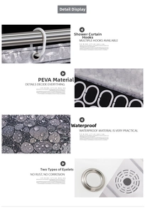Detail des wasserdichten PEVA-Duschvorhangs mit Kieseltextur und rostfreien Metallösen