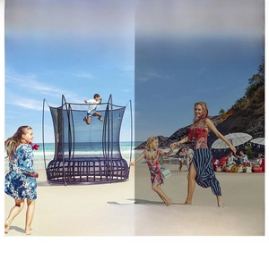 Visual comparison showing enhanced color clarity and UV protection on a sunny beach
