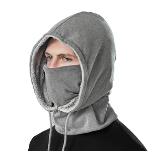 Cagoule d'hiver thermique pour homme avec doublure polaire et masque en maille coupe-vent