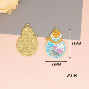 Enamel jellyfish wishing bottle pendant with dimensions 33mm by 22mm and weight 3.8g