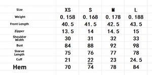 Tableau des tailles détaillé pour chemisier en dentelle avec mesures pour XS S M L