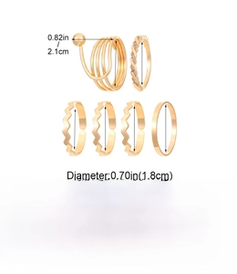 Detailed view of gold copper ring set with dimension labels and weight specifications