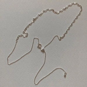 Minimalist S925 sterling silver bead chain necklace with pig nose pendant and spring clasp