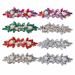 Lot de 8 barrettes à cheveux vintage avec strass et perles pour femmes