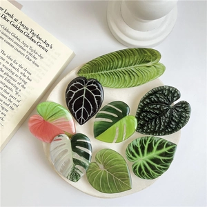 Set of 8 creative acrylic leaf phone sockets in various tropical plant shapes and colors