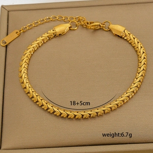 Detailed macro view of 18K gold plated braided chain bracelet with 5cm extension