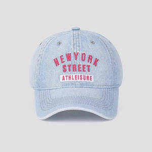 Washed Denim Baseball Cap Cotton Embroidered New York Street Retro Style Adjustable Sun Shade Hat For Men Women