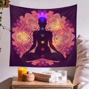 Bohemian Seven Chakras Mandala Wall Tapestry for Meditation Room and Yoga Decor
