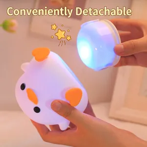 Removable silicone chick night light with warm LED glow for bedroom decor