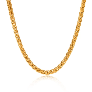 Elegant gold twisted rope chain necklace for women made of durable stainless steel