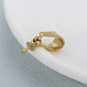 18K gold plated stainless steel pinch bails for DIY jewelry making and pendant charms