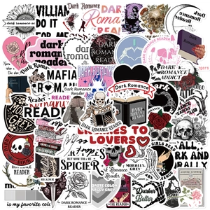 Gothic Dark Romance Reader Stickers Waterproof PVC Vinyl Decals For Laptop Suitcase Guitar Journal Book Lovers Aesthetic Decoration