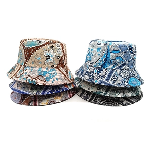 Chapeau Bob À Imprimé Cachemire Polyester Réversible Protection Solaire Extérieur Voyage Rétro Mode Femme