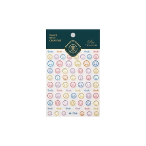 Pro TENSOR M-704 minimalist colorful smile face nail art stickers with glitter finish