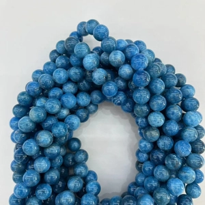 Polished natural dark blue lapis lazuli round beads in a U-shape for DIY jewelry making