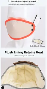Detailed view of children winter hat with fleece lining and integrated thermal face mask