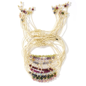 Braccialetti con pietre portafortuna fatti a mano e cordino intrecciato regolabile in nylon