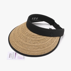 Women's straw top sun hat with UV protection card and UPF 50+ cooling fabric