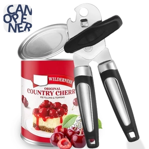 Manual Can Opener Stainless Steel Professional Multifunctional Handheld Jar Opener With Ergonomic Non-Slip Handle For Kitchen