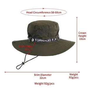 Olive green outdoor wide brim sun hat with mesh vents and chin strap for hiking