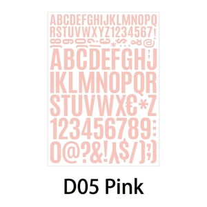 Pink-purple waterproof vinyl alphabet stickers set featuring letters and numbers for DIY projects