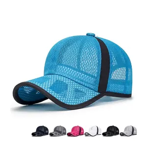 Unisex Breathable Full Mesh Baseball Cap Outdoor Sun Protection Sport Trucker Hat Adjustable Hollow Peak Snapback