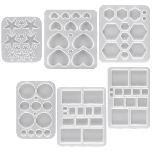 6-teiliges Silikonformen-Set für DIY-Harz-Ohrringe und geometrische Anhänger