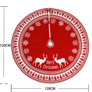 120 cm gebreide kerstboomschort met rode rendieren en sneeuwvlokpatronen