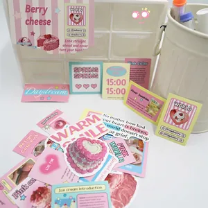 Pink Korean ins style aesthetic animal and dessert sticker set for journaling