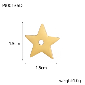 Detailed view of 1.5cm gold star pendant with 1.0g weight and product code PJ00136D