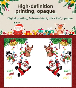 Detailed digital printing on thickened PVC Christmas window stickers showing reindeer and santa