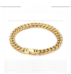 Detailed size chart of 8mm gold Cuban chain bracelet with dimensions 200x8mm and weight 24g