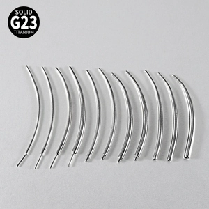 Solid G23 titanium piercing insertion pins for navel and eyebrow jewelry assortment