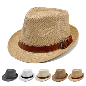 Fedora Hat Straw Sun Protection Breathable Summer Beach Holiday Jazz Style With PU Leather Belt Buckle For Men Women