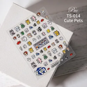 5D Cartoon Animal Nail Stickers Self Adhesive Cute Small Pets Transparent Manicure Decor For DIY Nail Art