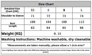 Size chart and measurement guide for fashion casual layered shirt for women