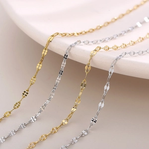 Minimalist Stainless Steel Lip Chain Necklace Thin Link Geometric Fashion Jewelry For Women Clavicle Style