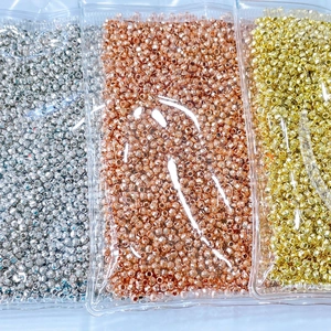 18K gold plated faceted spacer beads for DIY jewelry in gold rose gold and silver