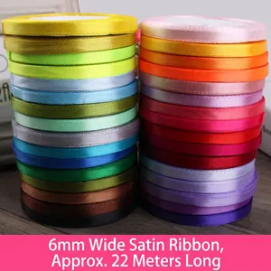 Satin Ribbon Satiny Polyester Fabric Tape For Gift Wrapping DIY Crafts Wedding Party Decoration Hair Accessories