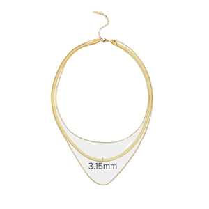 Three-layer gold-plated snake chain necklace for women with 3.15mm width dimension detail