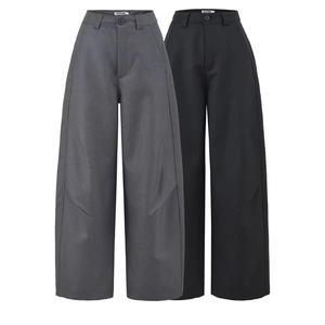 Damen Hose Mit Hoher Taille Und Weitem Bein Aus Gewebtem Polyester Lockere Passform Business Casual Eleganter Stil