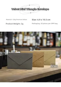 Mini vintage textured paper triangular envelopes in dark grey, brown and light tan colors