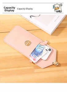 Internal view of pink leather crossbody phone bag with card slots and cash compartment