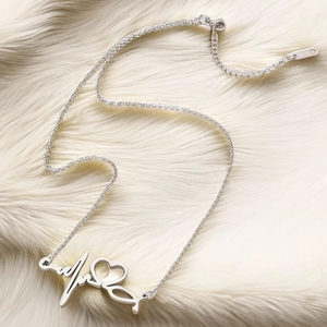 Elegant stainless steel heart stethoscope pendant necklace for women medical jewelry