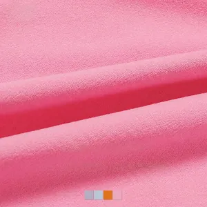 Pink yoga set in four-way stretch nylon-spandex fabric with soft cloud-feel texture