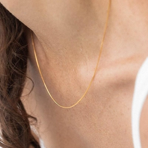 Stainless Steel Snake Bone Chain Necklace IP Gold Plated Minimalist Choker For Women Elegant Jewelry Accessory