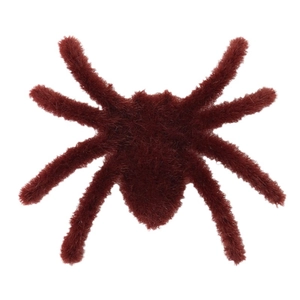 Realistic brown flocked spider prop for Halloween outdoor haunted house decoration