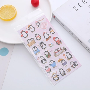 Cartoon penguin bubble stickers for children stationery and scrapbooking rewards