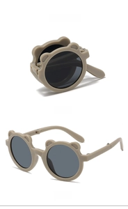 Lunettes de soleil pliables pour enfants avec oreilles d'ours et protection UV